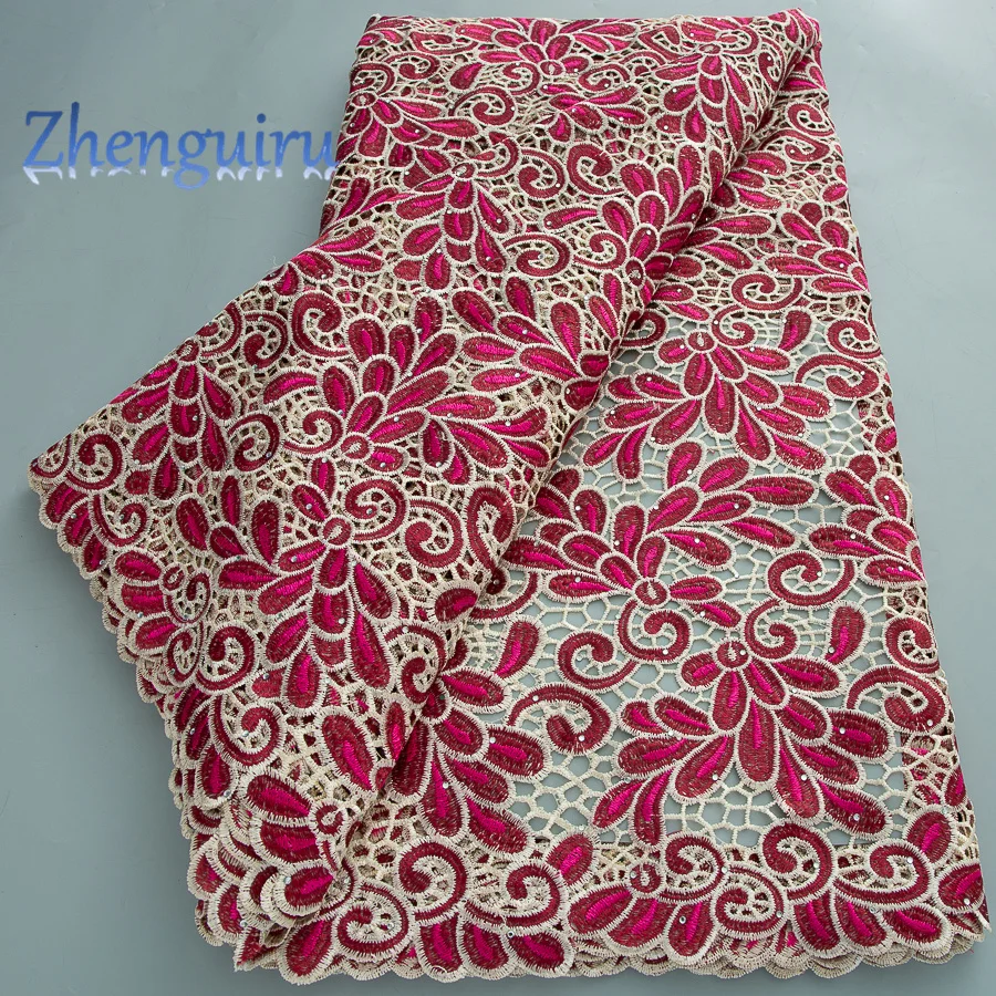 

African Cord Guipure Lace Fabric 5 Yards 2025 High Quality Embroidery Water Soluble Lace Fabric for Women Party DIY Dresses 4629