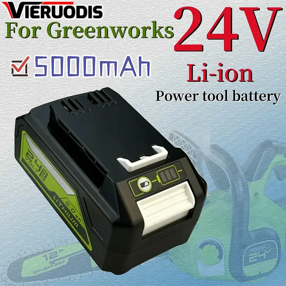 

24V 8.0Ah/6.0Ah/5.0Ah Li-ion Rechargeable Battery for Greenworks 24V 48V Power Tools 29842 29852 29322 20362 MO24B410 MO48L4211