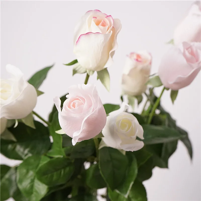 12 pçs flores artificiais toque real versalhes rosas ramo casa decorativa flor falsa decoração de casamento simulação rosa