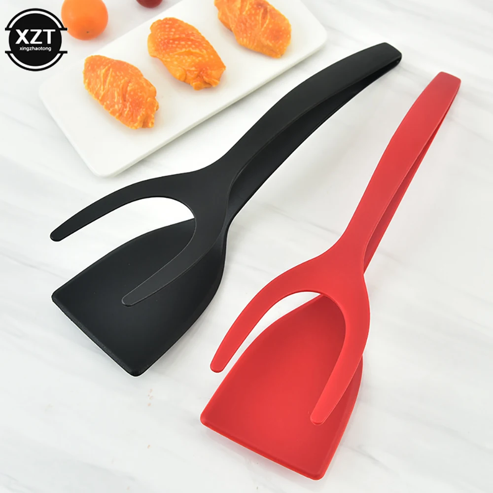 NEW Frying Spatula Clip 2-in-1 Food Clip Bread Clip Steak Scraper Bottoming pan Pancake Shovel Plastic Kitchen Tools Accessories