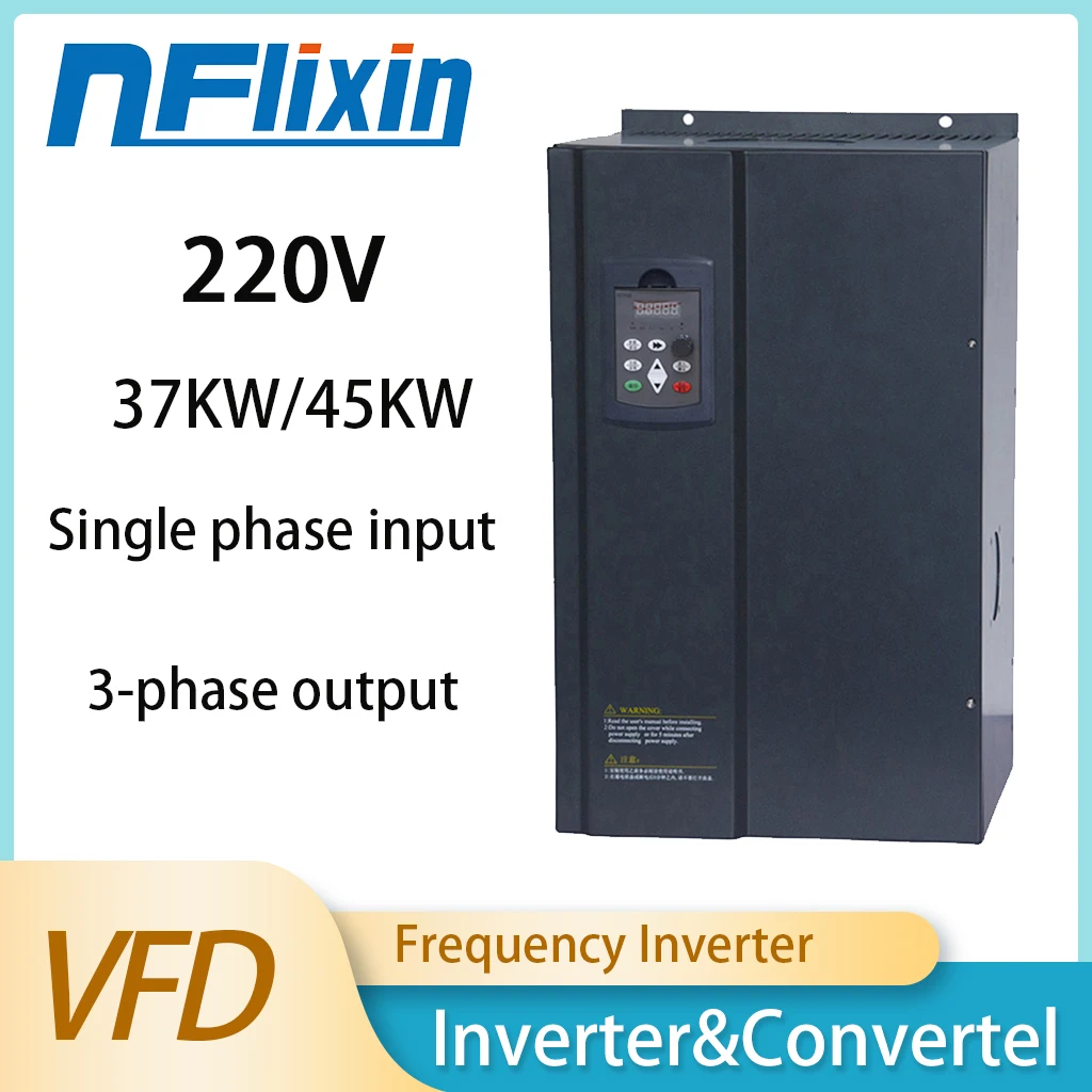 Variable Frequency Drive 22KW 30KW 220V 1 or 3 Phase Input to 3 Phase Output 50Hz/60Hz VFD Inverter for Motor Speed Control Pump