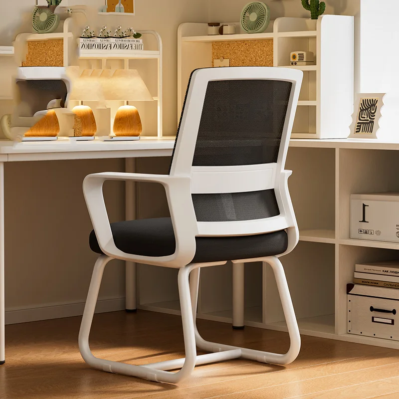 Reposacabezas alto, Silla de oficina con ventilación, taburete con ruedas, Silla de oficina de gran tamaño de estudio negra, muebles de malla de diseñador