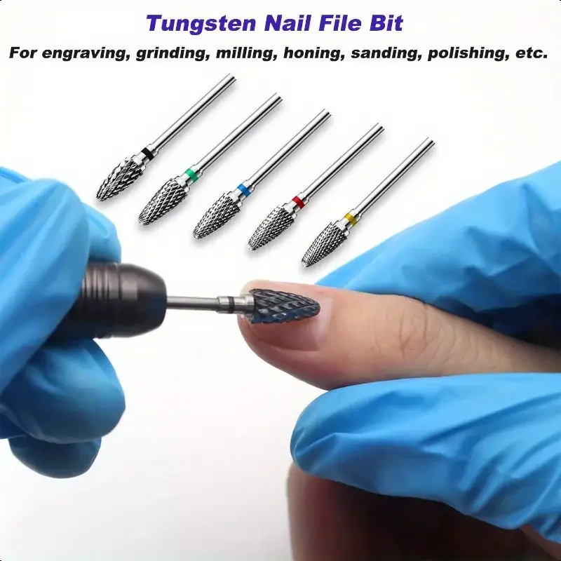 Tungsten Steel for Nail Drill Bit Spiral Pattern, for Nail Buffing Head for Nail Buffing Polishing Nail Gel Removal Safe Materia view 5