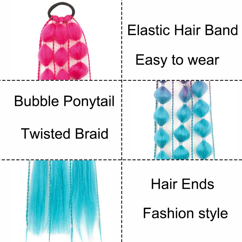 Synthetic Ponytail Extension Bubble Braid
