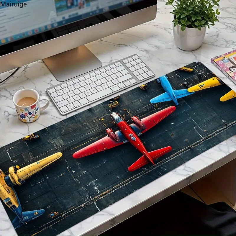 

Large Aircraft Parts Mouse Pad Fighter Computer Office Table Mats Rubber Anti-slip Gaming Keyboard Mousepad Long Desk Mat 90x40