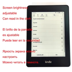 Kindle paperwhite com leitura de luz de fundo à noite tela sensível ao toque de tinta de 6 polegadas e-ink ebook idiomas multinacionais leitor de e-book