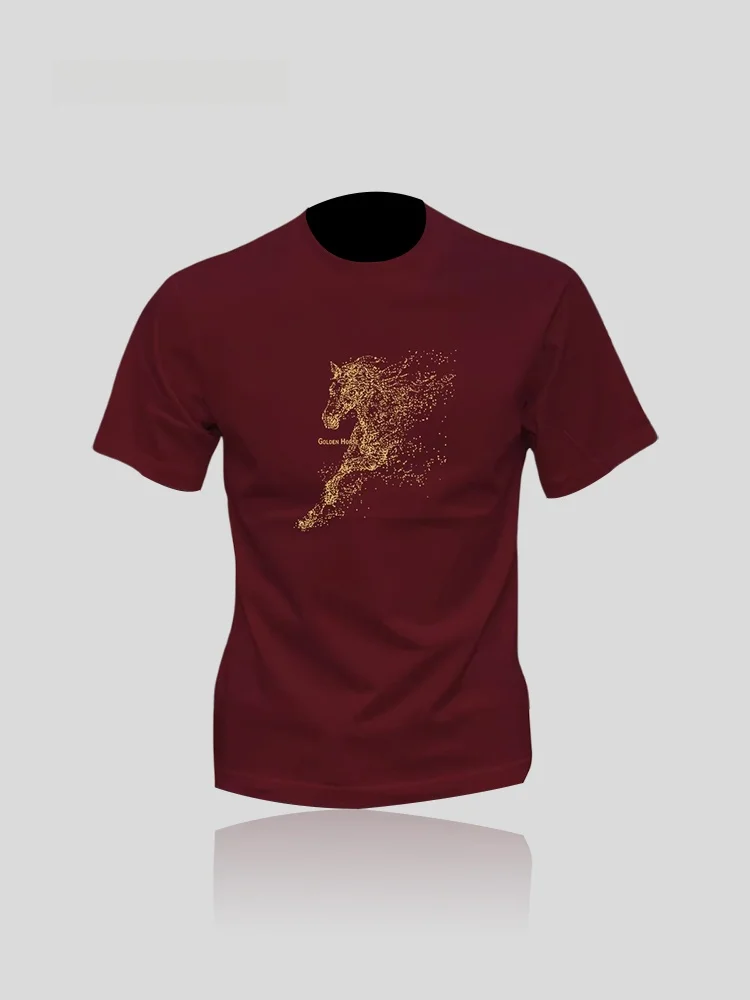 Lightweight Short Sleeve round Neck T-Shirt Men's Fashion Summer  Shirt Cotton Fabric UV Protection 100 plus Index