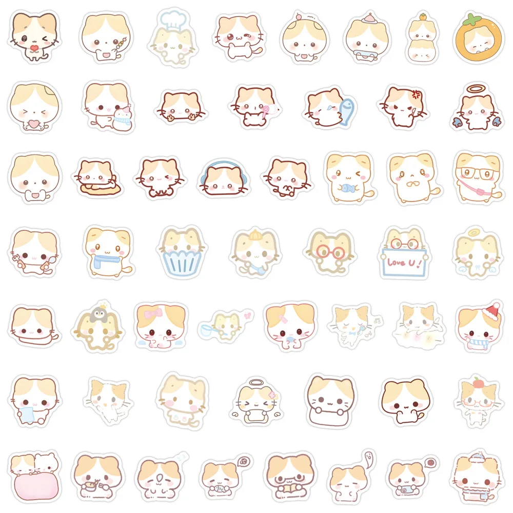 

10/30/50/100PCS Cute Mashumaro Graffiti Sticker Cartoon Cat Decal Kids Toy Decorative Skateboard Pencil Box Waterproof Sticker