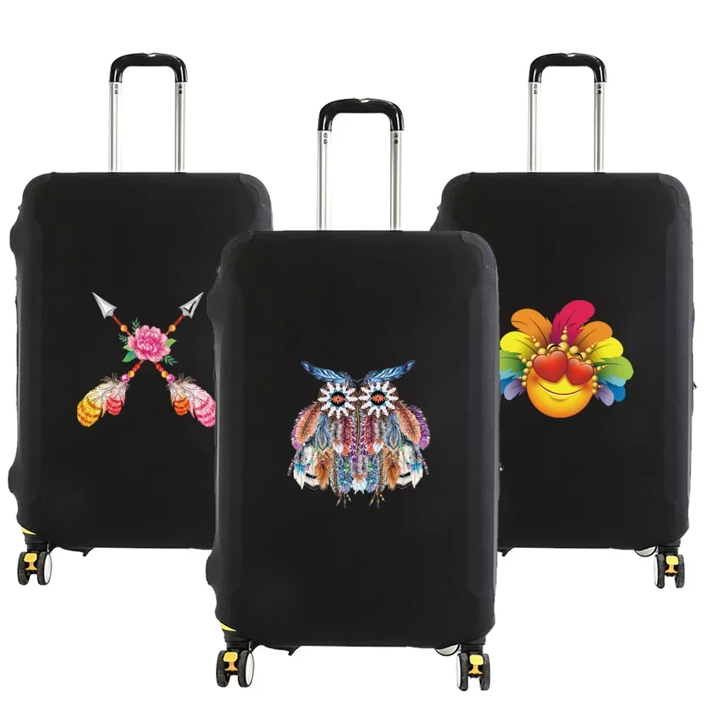 

Travel Suitcase Dust Cover Feather Print Luggage Protective Cover for 18-28 Inch Trolley Case Portable Cover Travel Accessories