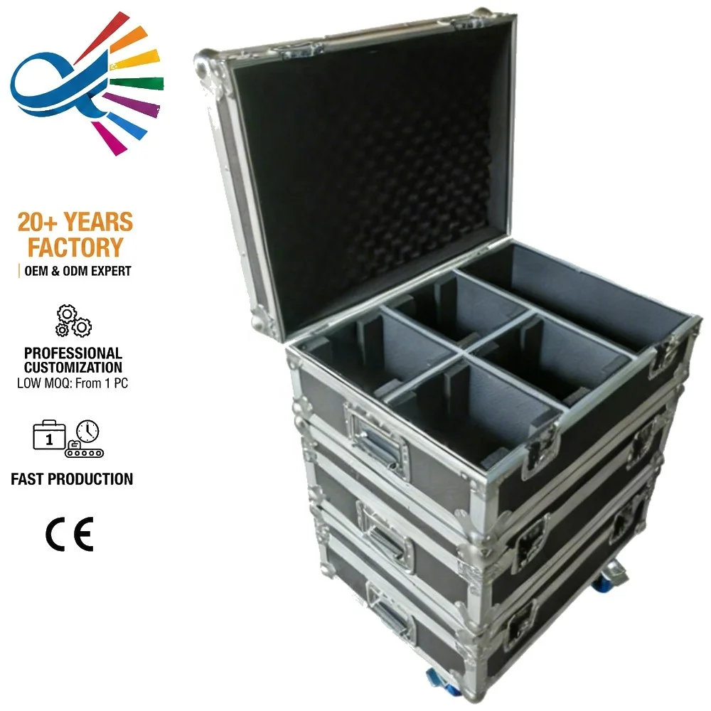 Secure Heavy Duty Multi-Stacking Modular Flight Trunk IP65 Waterproof Non-Slip Surface Road Box with EVA Lining Protection