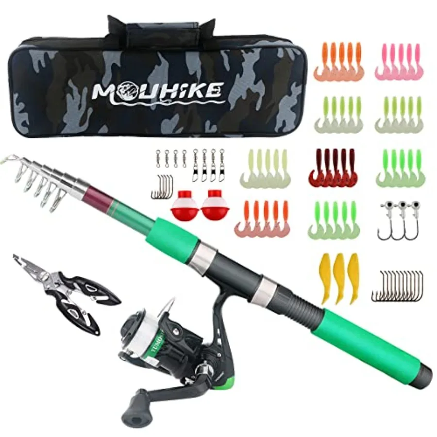 

Telescopic Fishing Pole Reel Combo Ultralight Fishing Rod Spinning Reel with Tackle Bag All-in-One Fishing Accessories Fishing