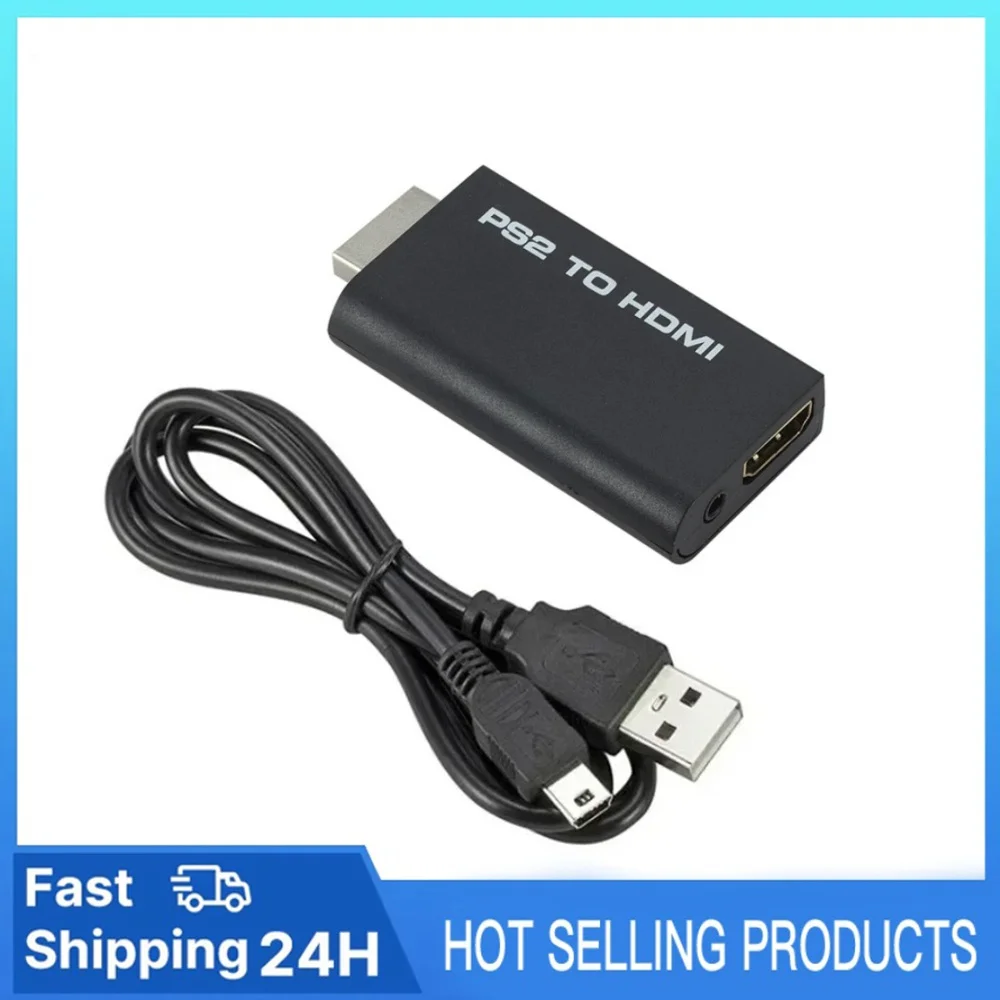 PS2 to HDMI Compatible Converter Adapter Audio And Video With 3.5mm Audio Cable Supports Pc All Ps2 480i 480p 576i Display Modes