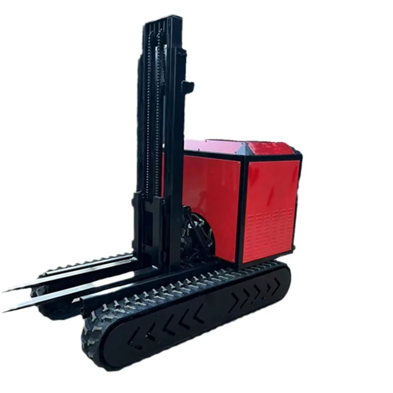 Electric crawler truck, cargo stacking anti-depression crawler forklift, all-terrain crawler fork