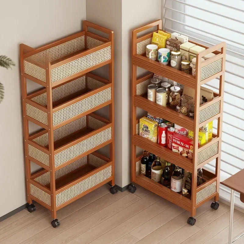 Minimalist Household Goods Shelf Multi-layer Storage Rack, Trolley Floor Mobile Household Sundries Storage Rack, Snack Rack