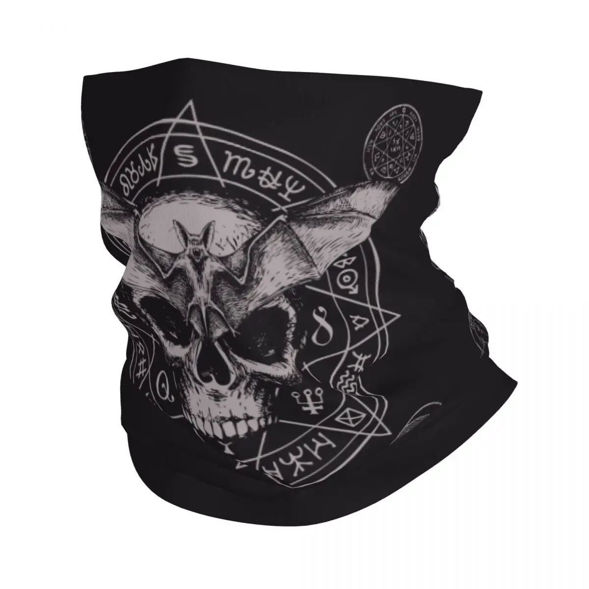 Scary Skull Bat Bandana Neck Gaiter Printed Magic Witchcraft Occult Vampire Wrap Scarf Multifunctional Balaclava Riding Adult