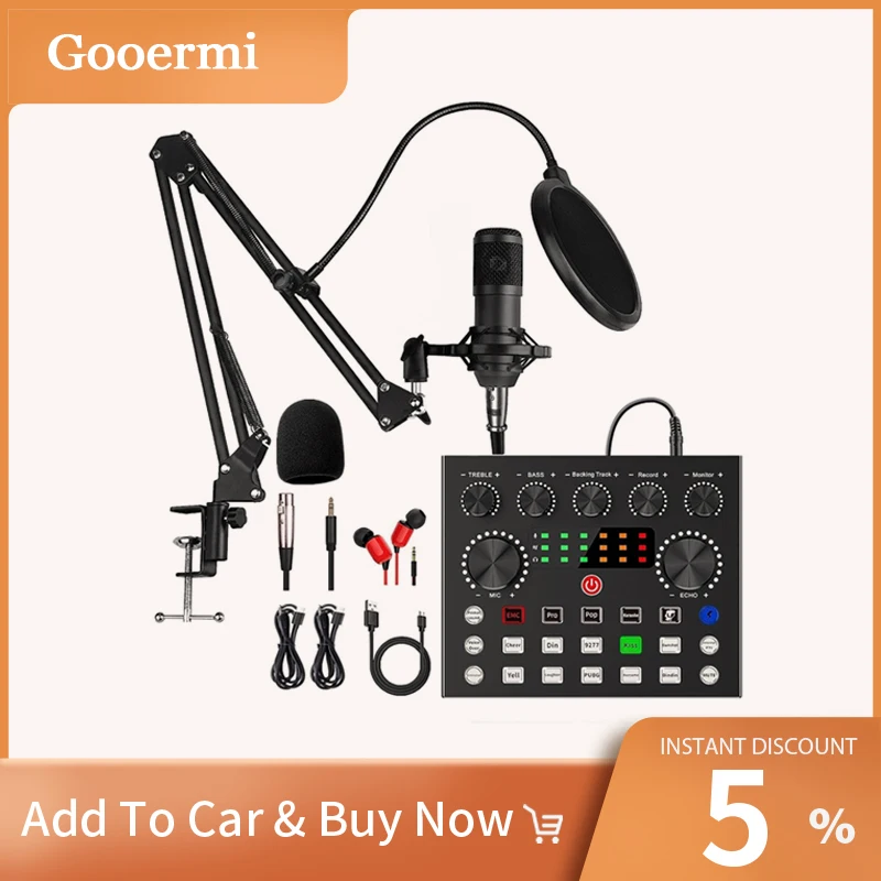 

Gooermi BM700 New Product Condenser Microphone Sound Card Set For Karaoke Podcast Recording live Streaming