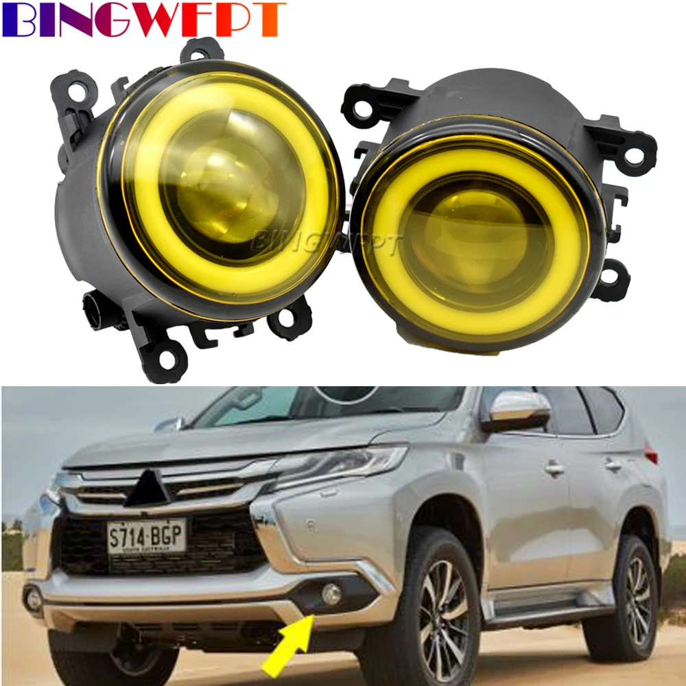 1 Pair Fog Lights Lamps Super Bright Angel Eye For Mitsubishi Montero Pajero Sport Challenger 2017 2018 2019