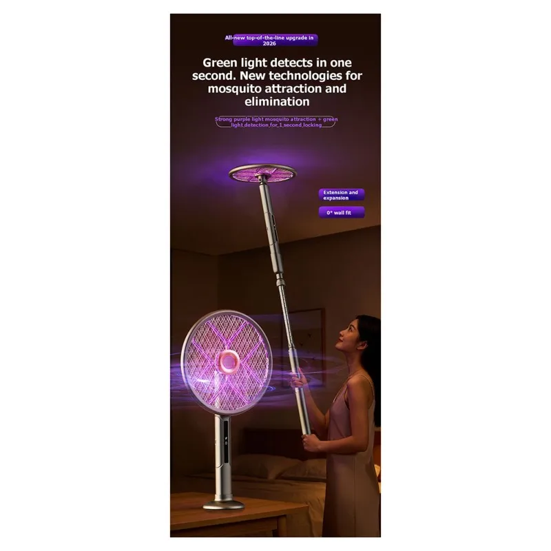 

EYFL-New Telescopic Mosquito Swatter With Light Trap And Electric Shock 2-In-1 Rechargeable Electric Mosquito Killer