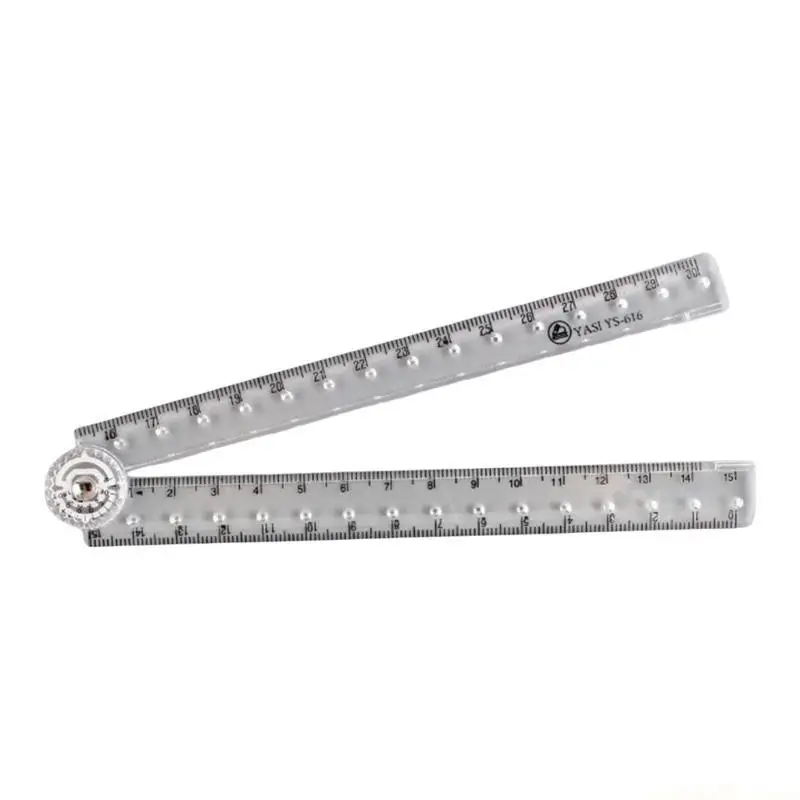 Clear Acrylics Rulers Folding Ruler Straight Rulers, Measuring length 0-30cm (0-12Inch) School Office Supplies