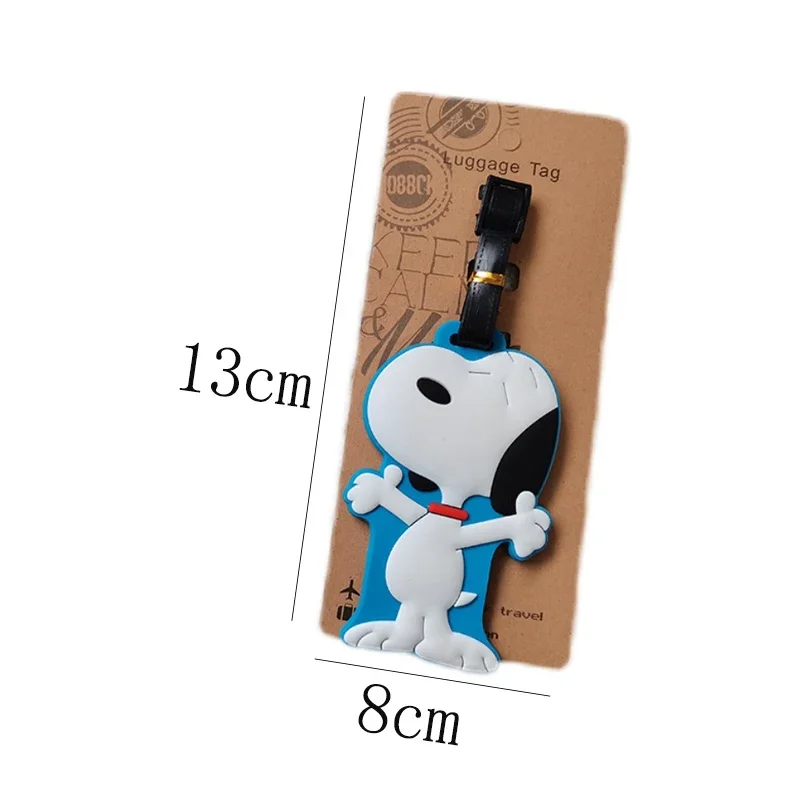Snoopy Luggage Tag Cartoon Women Men Suitcase Identifier Label Baggage Boarding Bag Tag Name ID Address Holder Travel Accessorie