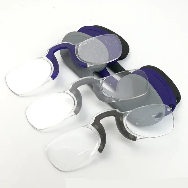 New Stick On Phone MINI Clip Nose Bridge Reading Glasses 1.0 To 3.0 Portable Presbyopic Glasses With Case