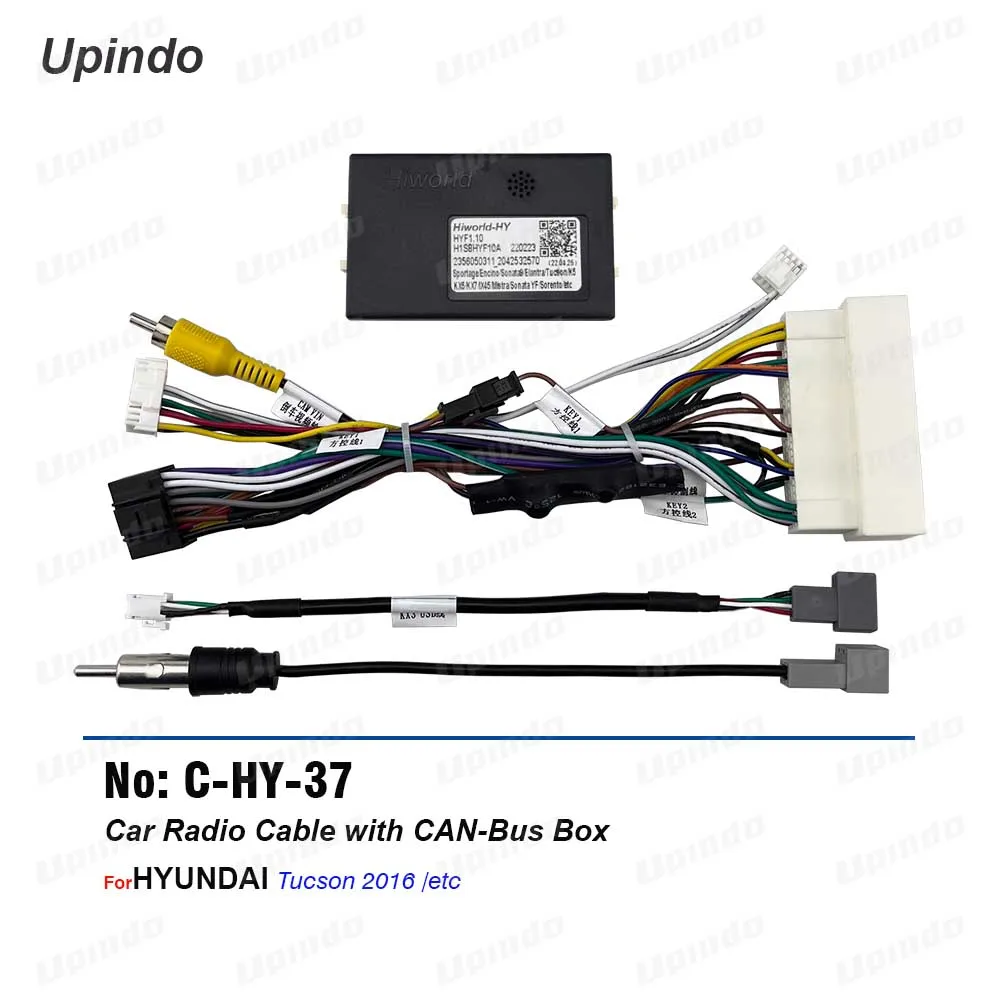 

Car Radio Cable with CAN Bus Box For Hyundai Tucson Power Wiring Harness Aftermarket Android Head unit Installation Adapte