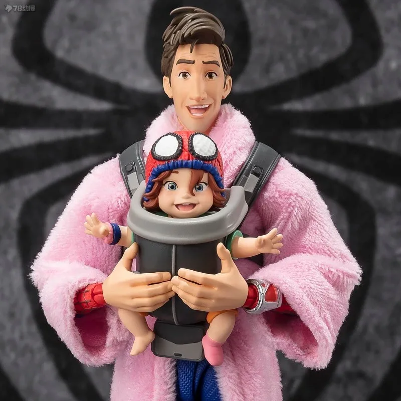 BANDAI Genuino S. H. Figuarts Serie Juguetes móviles Serie Americana Peter B Parker y Maddie Parker (Spider Man: El Universo) Modelo