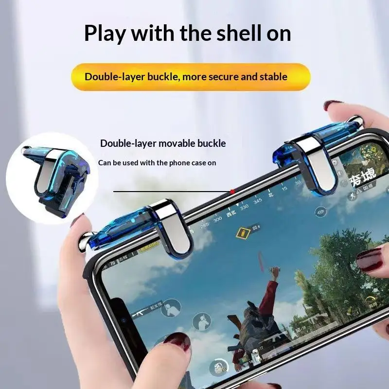 K03 4 Finger Mobile Game Trigger PUBG Gamepad Aim Shoot L1 R1 Buttons For Phone
