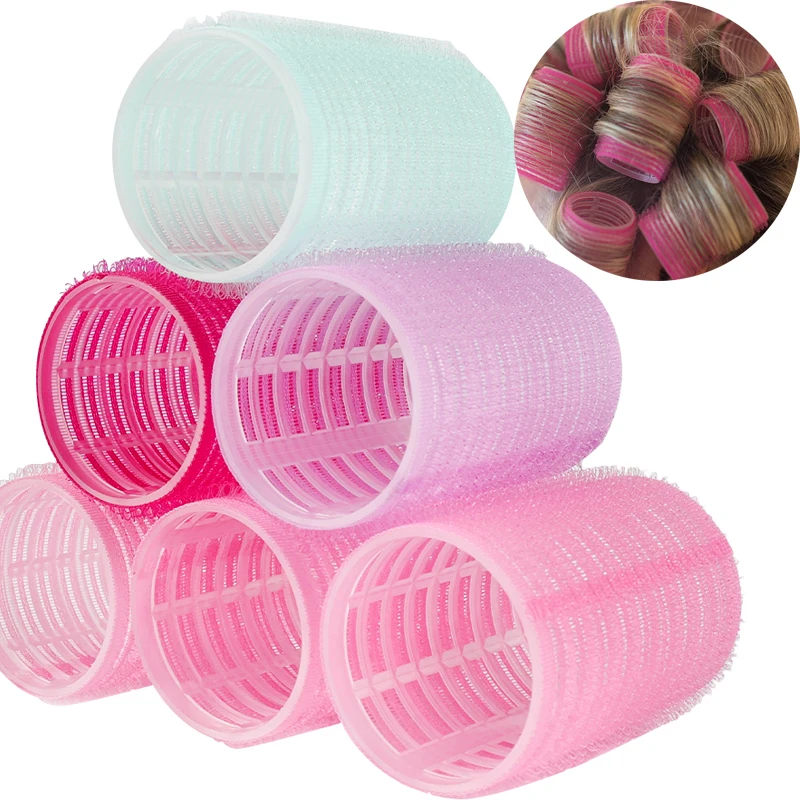 Plastic Hair Rollers 6pcs/lot Hairdressing Self-adhesive Bangs Roll Home Use DIY Magic Hair Styling Roller Curlers Beauty Tools