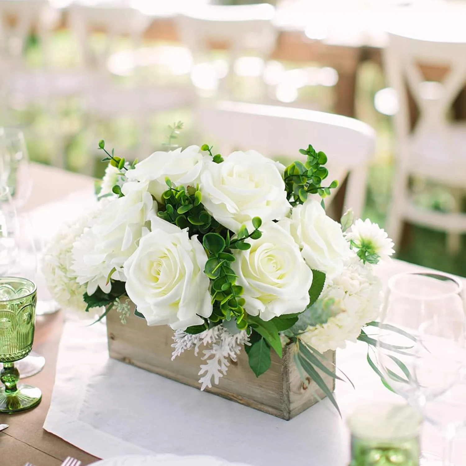 10/20 Stück Künstliche Blumen Seidenrosen Festival Heimdekoration Vase Tischdekoration Hochzeitskranz Brautstrauß Outdoor Garten DIY Geschenk – Detail 7