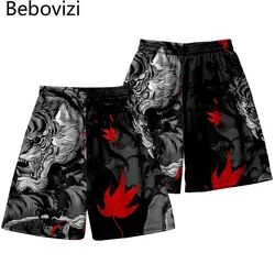 Chinese Style Tiger Print Beach Shorts Pocket 2022 Summer Casual Bermudas Sweatshorts Men Fashion Oversized Gym Shorts Plus Size