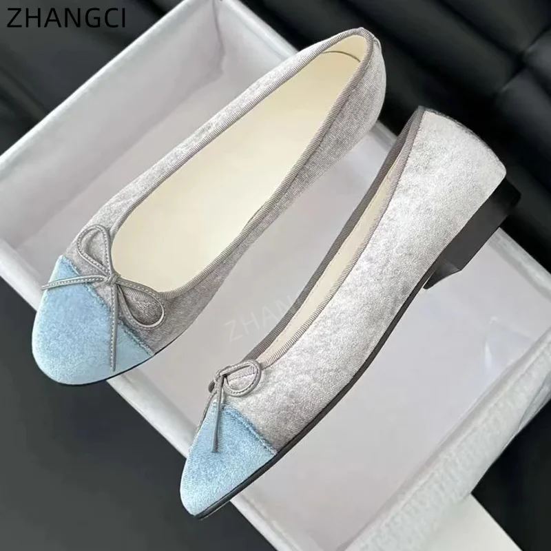 2024 high quality Luxury Designer Ballet Flats Leather Bow Fashion Casual Flats Round toe Women\'s Shoes