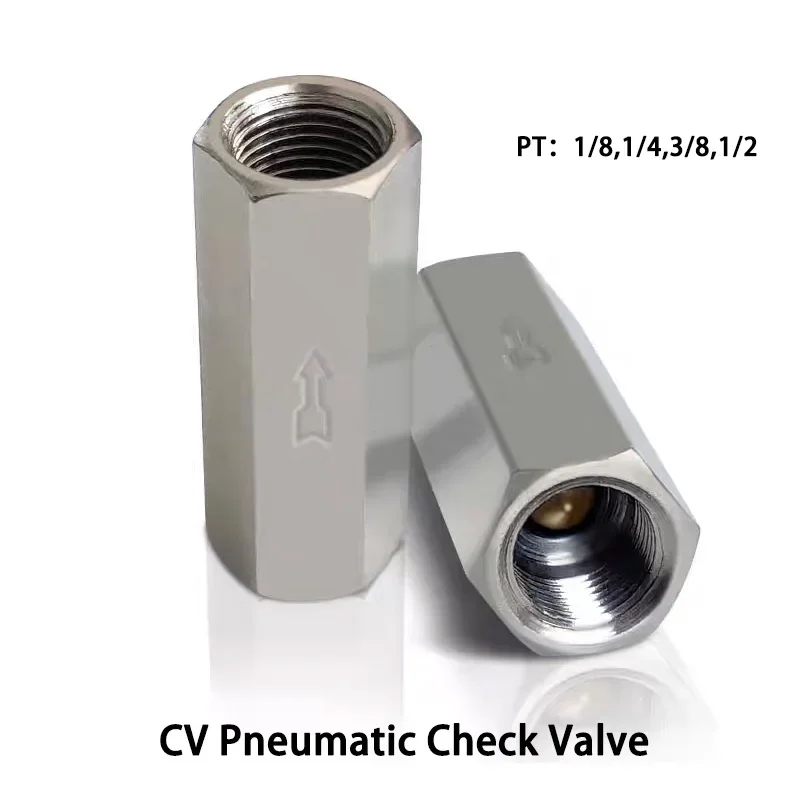 1Pcs Pneumatic Check Valve Control Valve Air Valve CV 1/8 1/4 3/8 1/2 3/4 Female Thread Brass Pneumatic One-way Check Valve