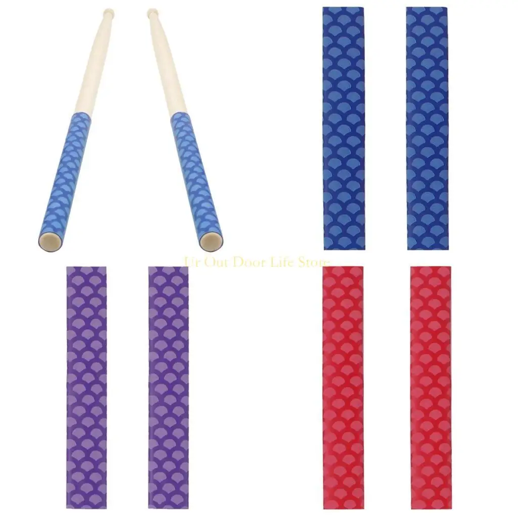 

77UF 1 Pair Anti-Slip Drumstick Wrap Drum Heat Shrink Tube Wraps for 7A 5A 5B 7B Drumsticks Drum Accessories
