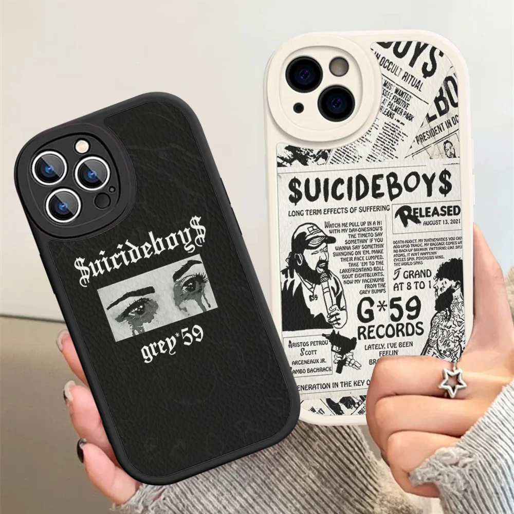 New World S-SuicideboyS Phone Case Hard Leather For IPhone 16 15 14 13 12 Mini 11 14 Pro Max Xs X Xr 7 8 Plus Fundas