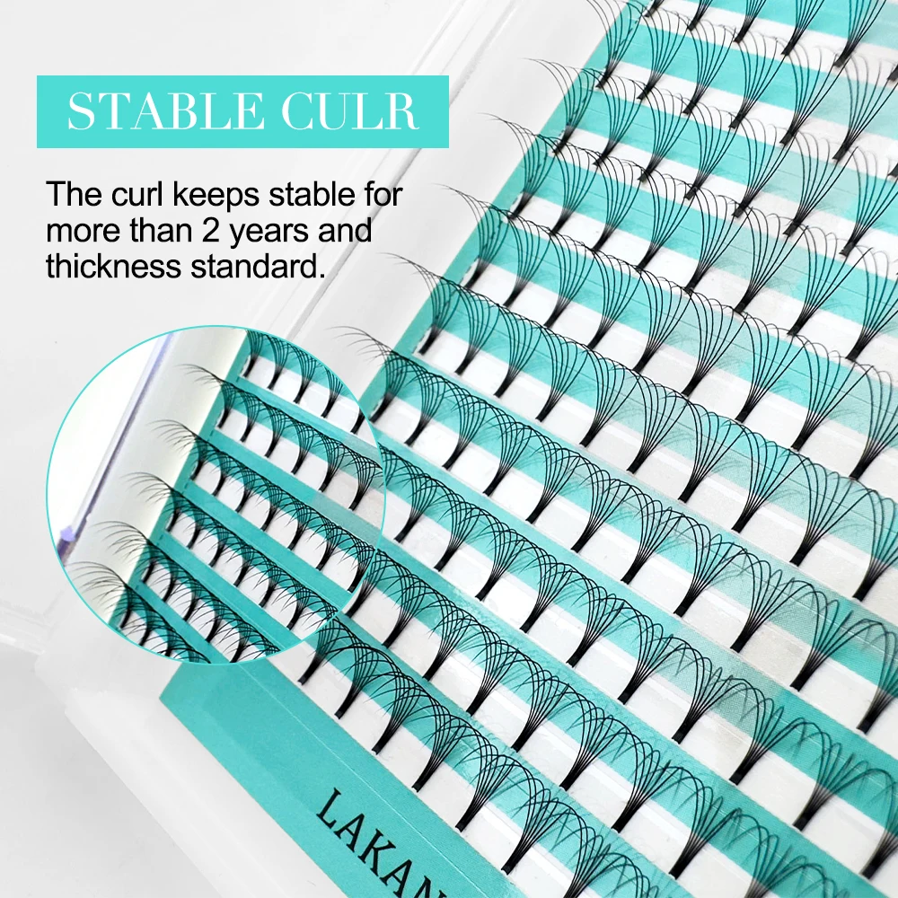 320 ventilateurs de Volume préfabriqués à tige courte cils moelleux Extensions de cils préfabriquées