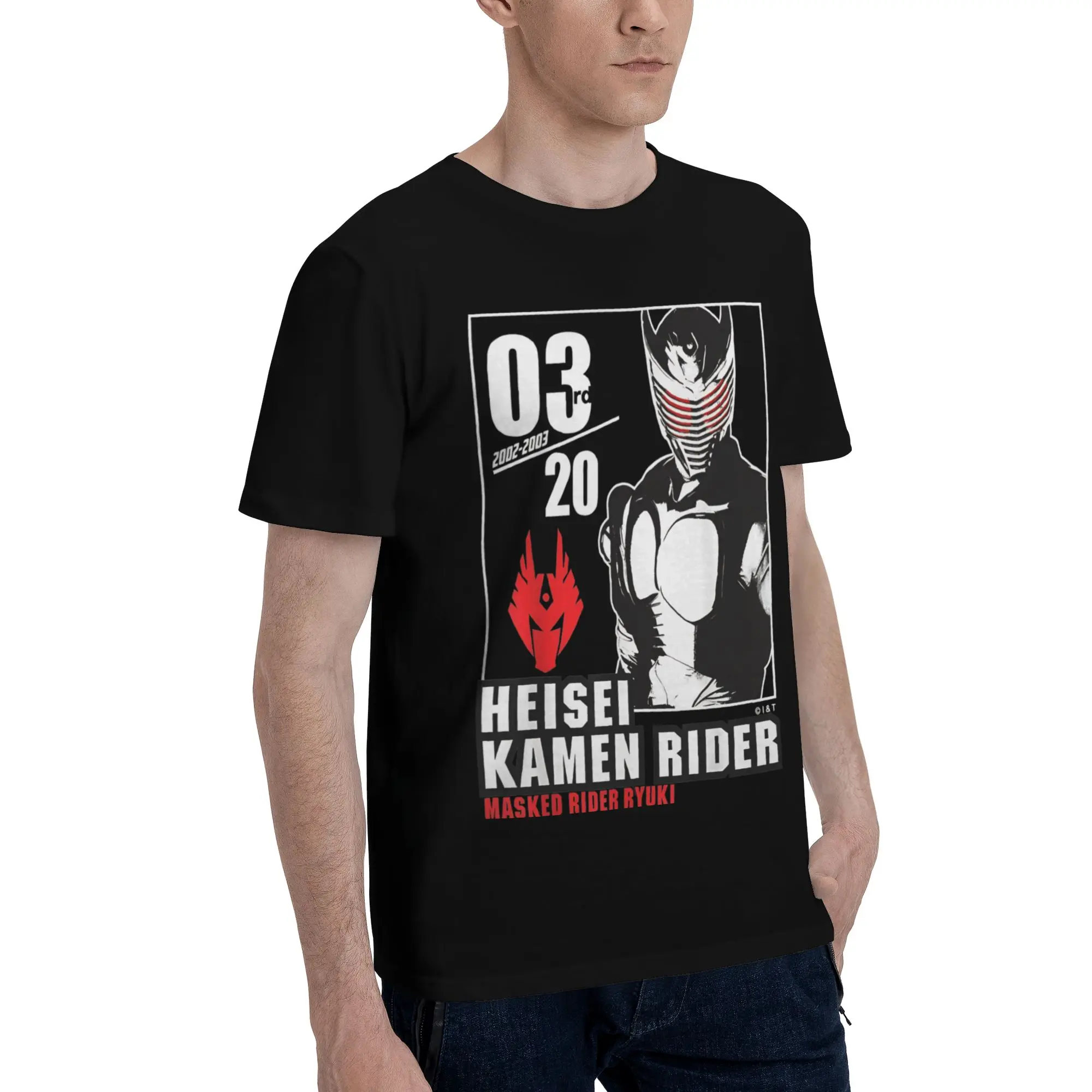 Ryuki Heisei Men's T Shirt Kamen Rider Creative Tees Short Sleeve Round Neck 100% Cotton Birthday Present Tops T-Shirt