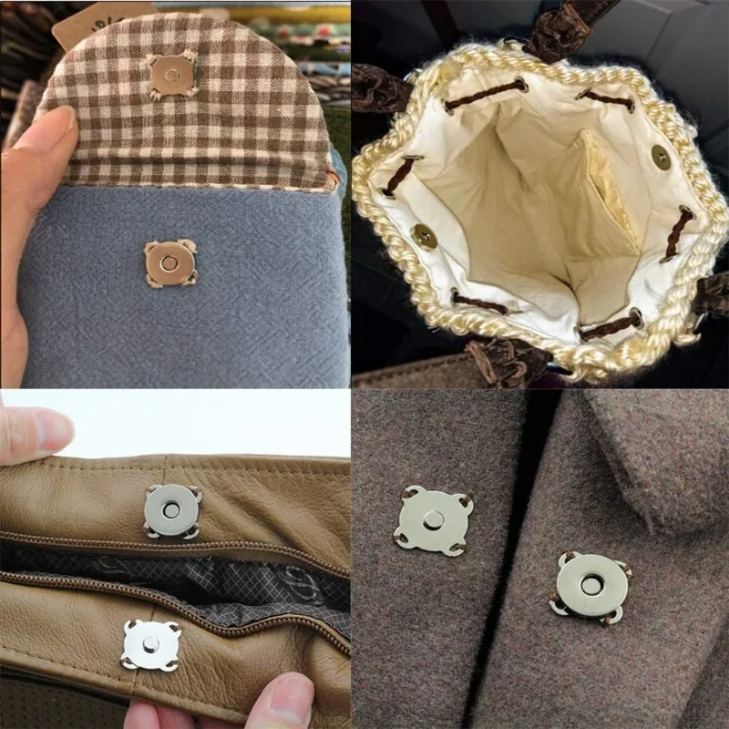 10 ensembles de fermoirs à pression magnétiques, boutons pour sac à main, portefeuille, sacs artisanaux, pièces, Mini boucle d'adsorption 14/18mm, vente en gros