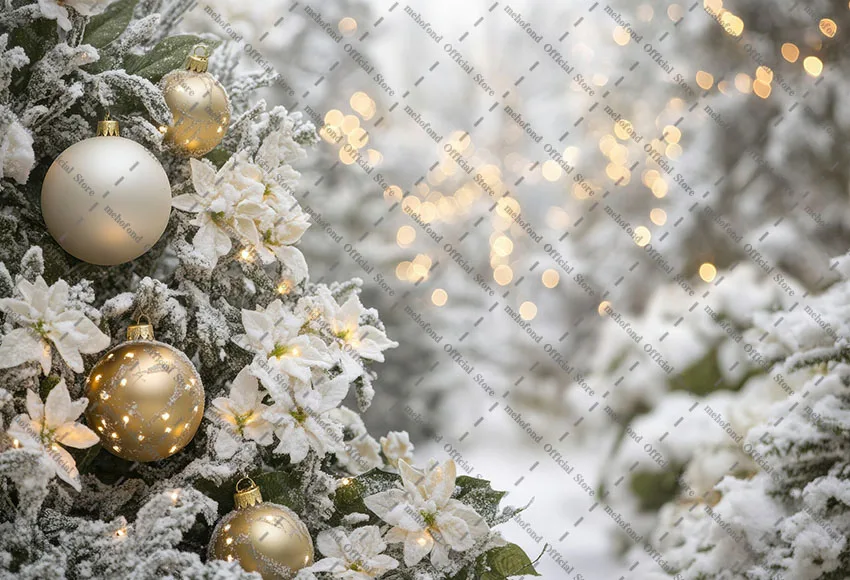 Mehofond التصوير خلفية عيد الميلاد الشتاء الغابات الثلوج بريق شجرة الصنوبر الاطفال الأسرة صورة ديكور خلفية استوديو الصور