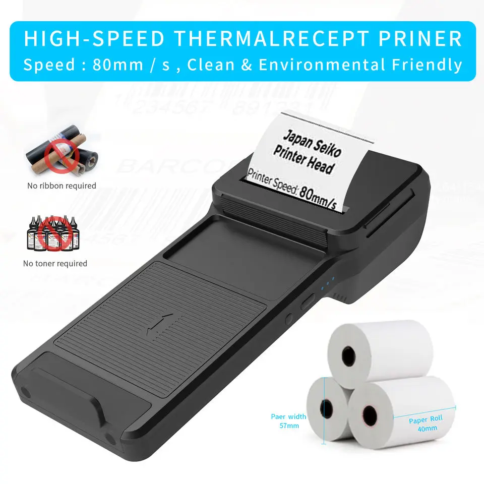 Free Shipping Phone Clip 58mm Printer 1D/2D Scanner BT Connection Inbuilt 7.4V 3000mAh Battery Extendable Holder For Phone