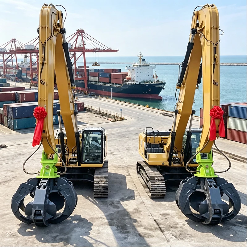 Excavator Orange Peel Grapple Hydraulic Rotating Grab Attachment for Scrap Recycling Waste Sorting and Heavy Material Loading
