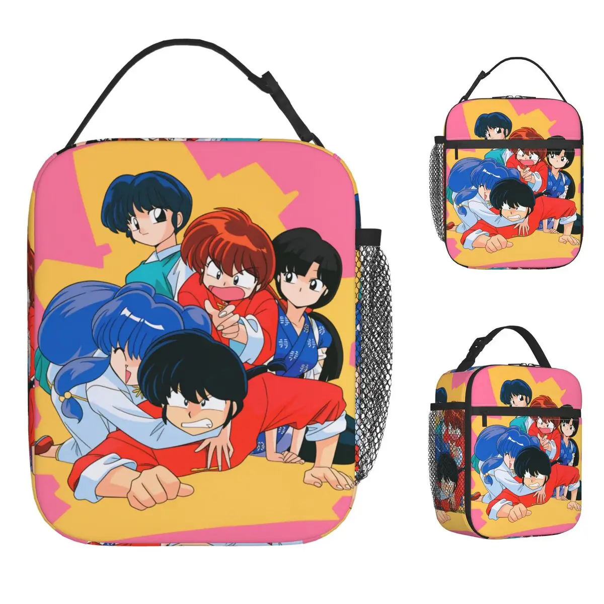 

Сумка для обеда в стиле аниме Ranma 1/2, портативный ланч-бокс, детская сумка-холодильник с принтом для офиса, эстетичная водонепроницаемая термосумка для обеда