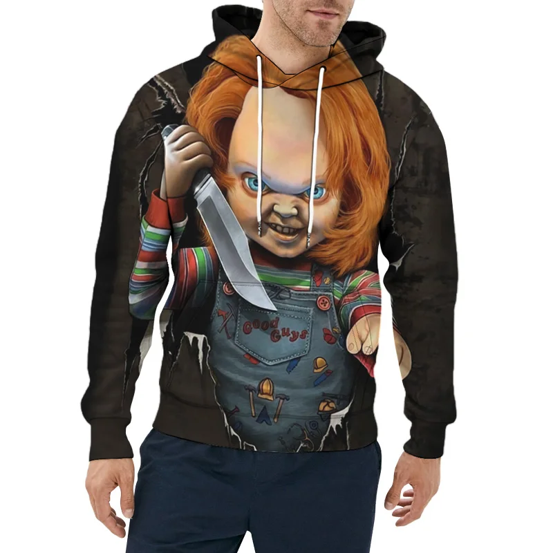 Men 3D Hoodies Horror Movie Bride Of Chucky Print Women Anime Hooded Sweatshirt Male Punk Style Tracksuit Clothes Pullover S-6XL