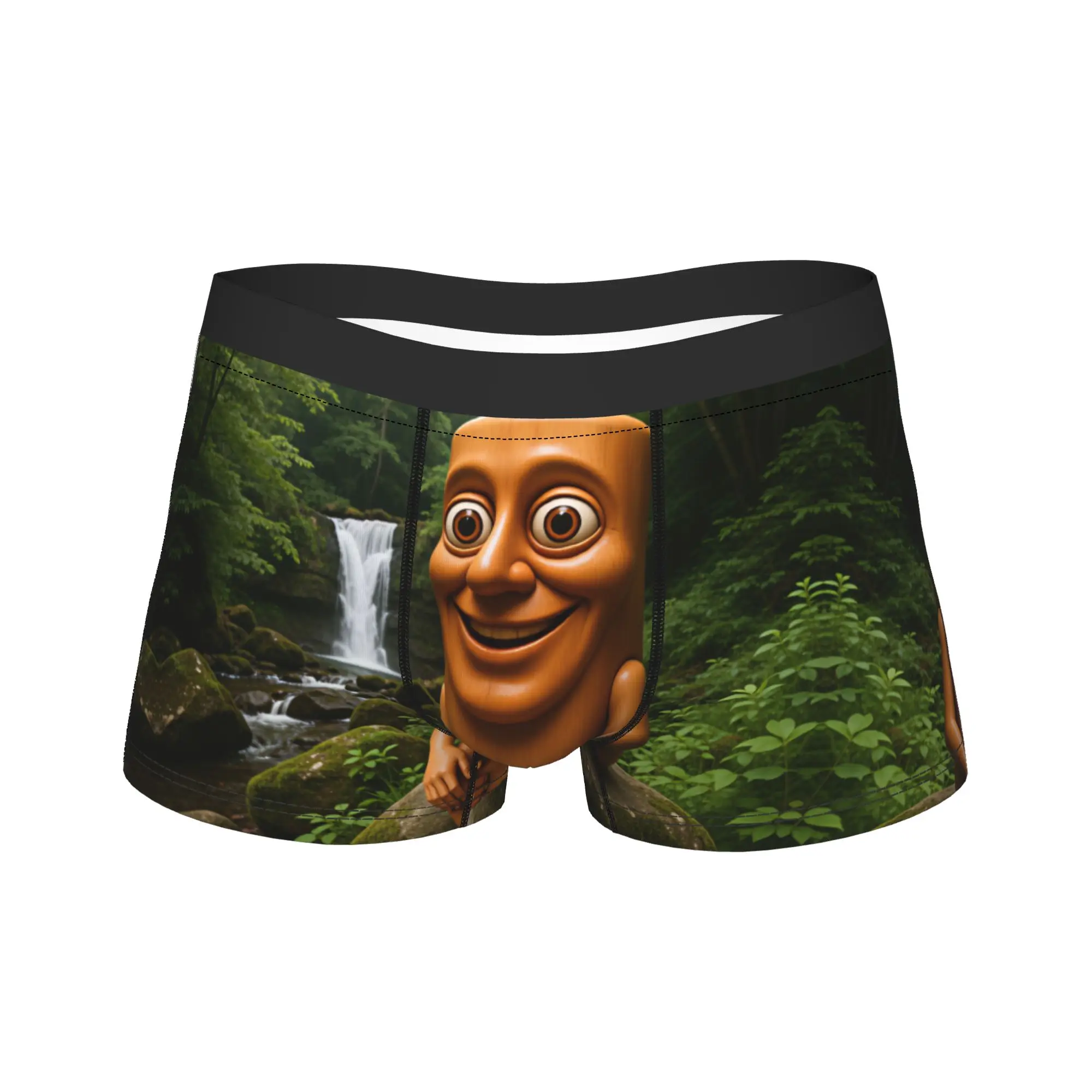 Tung Tung Sahur Relax Waterfall Forest Underwear Soft Trend Underpants Custom Boxer Brief Male 3D Pouch Plus Size Boxer Shorts
