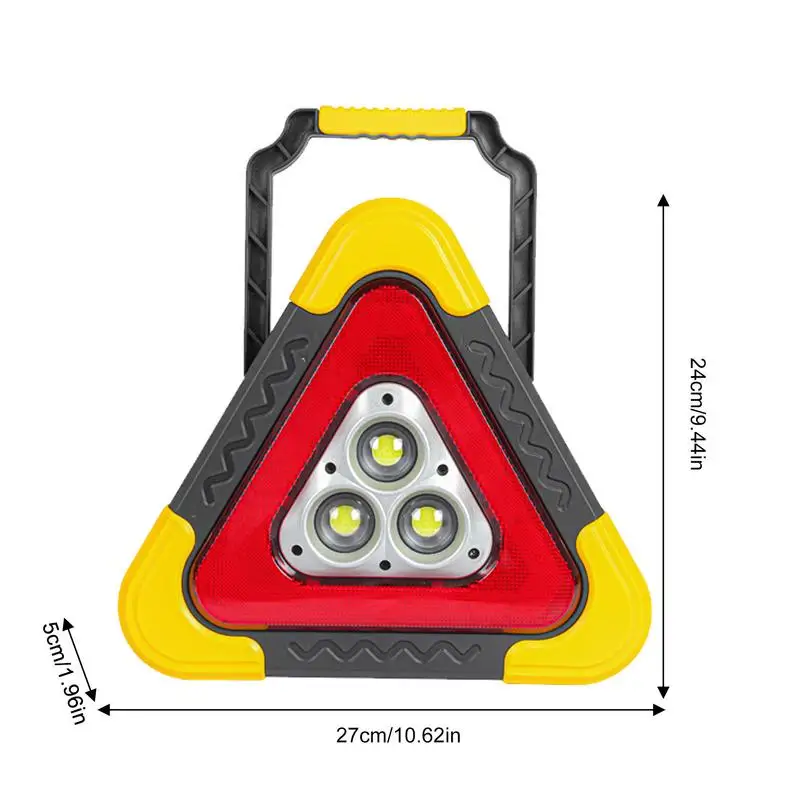 Warning Triangles For Vehicles 4 Modes Solar Powered Emergency Lamp Car Triangle Warning Light For Vehicle Breakdown work Light