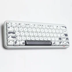 Black and white kitten keycap cat shaped MAO highly cute MAC sublimation HI75 HI8 S99 F99 104 F87