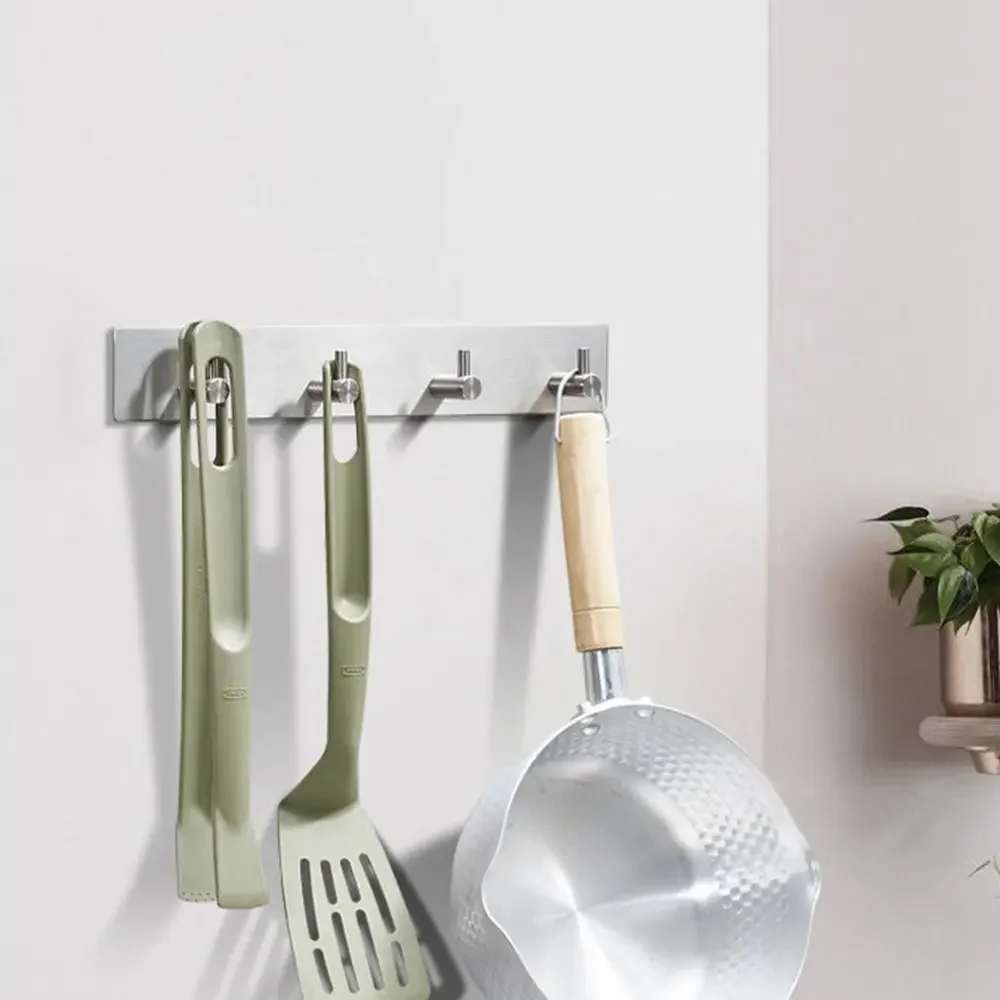 Black Stainless Steel Wall Hook 3M Sticker Adhesive Hanging Coat Hooks Rustproof Heavy Duty Bags Key Hangers Kitchen