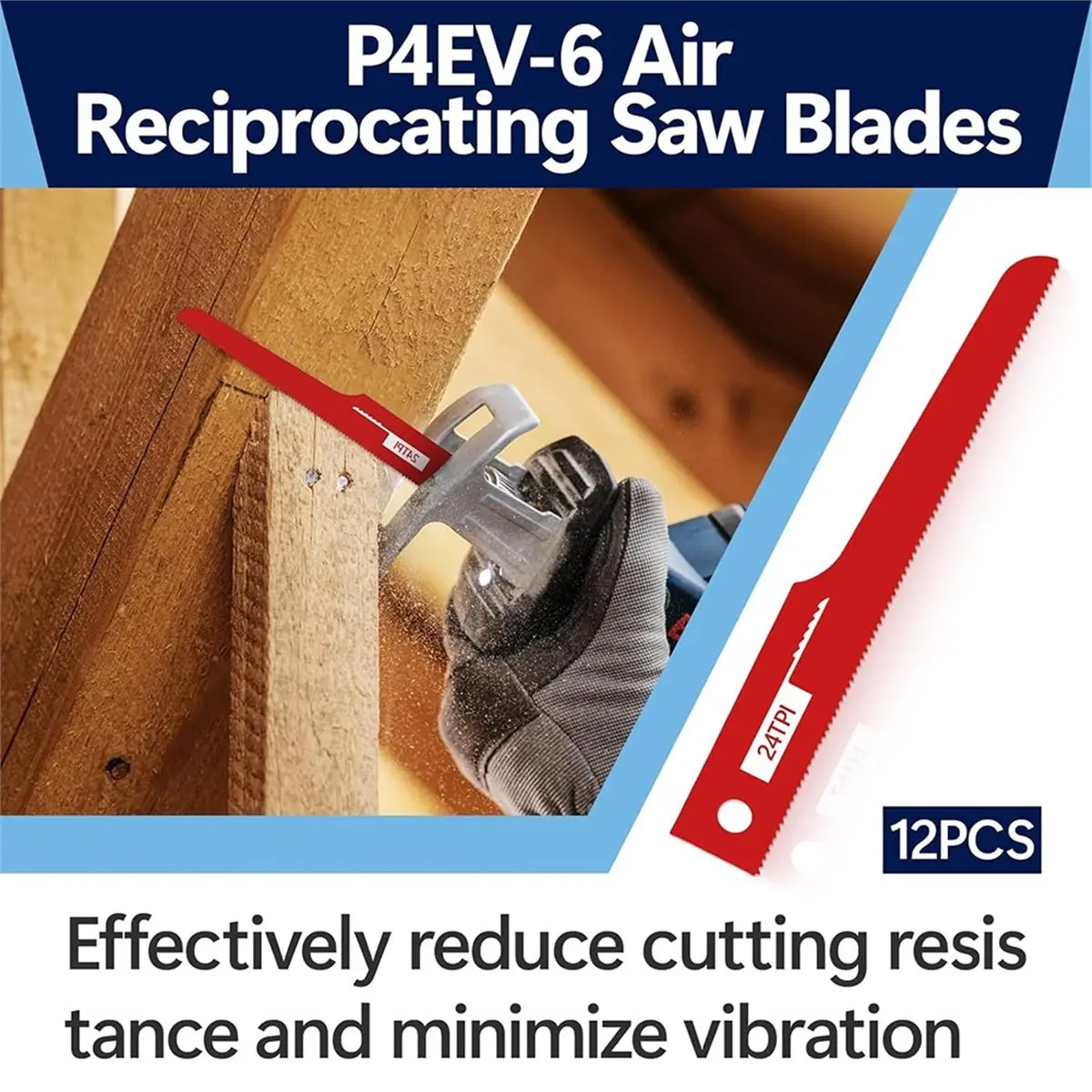 P4EV-6 Air Reciprocating Saw Blades, 4