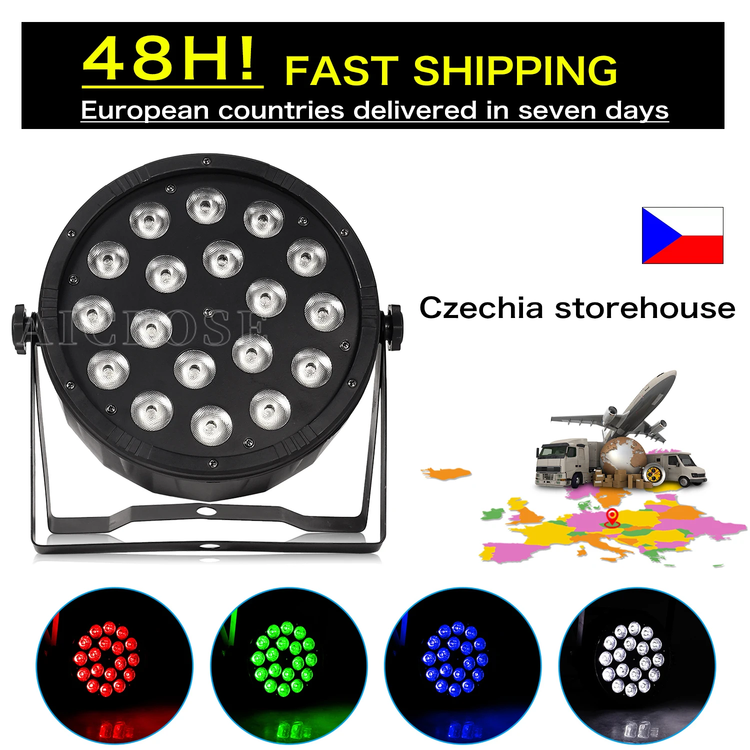 18x12W RGBW 4 in 1 LED Par Light Wireless Remote Control Flat Spot Light DMX512 Control For Stage Performance DJ Disco