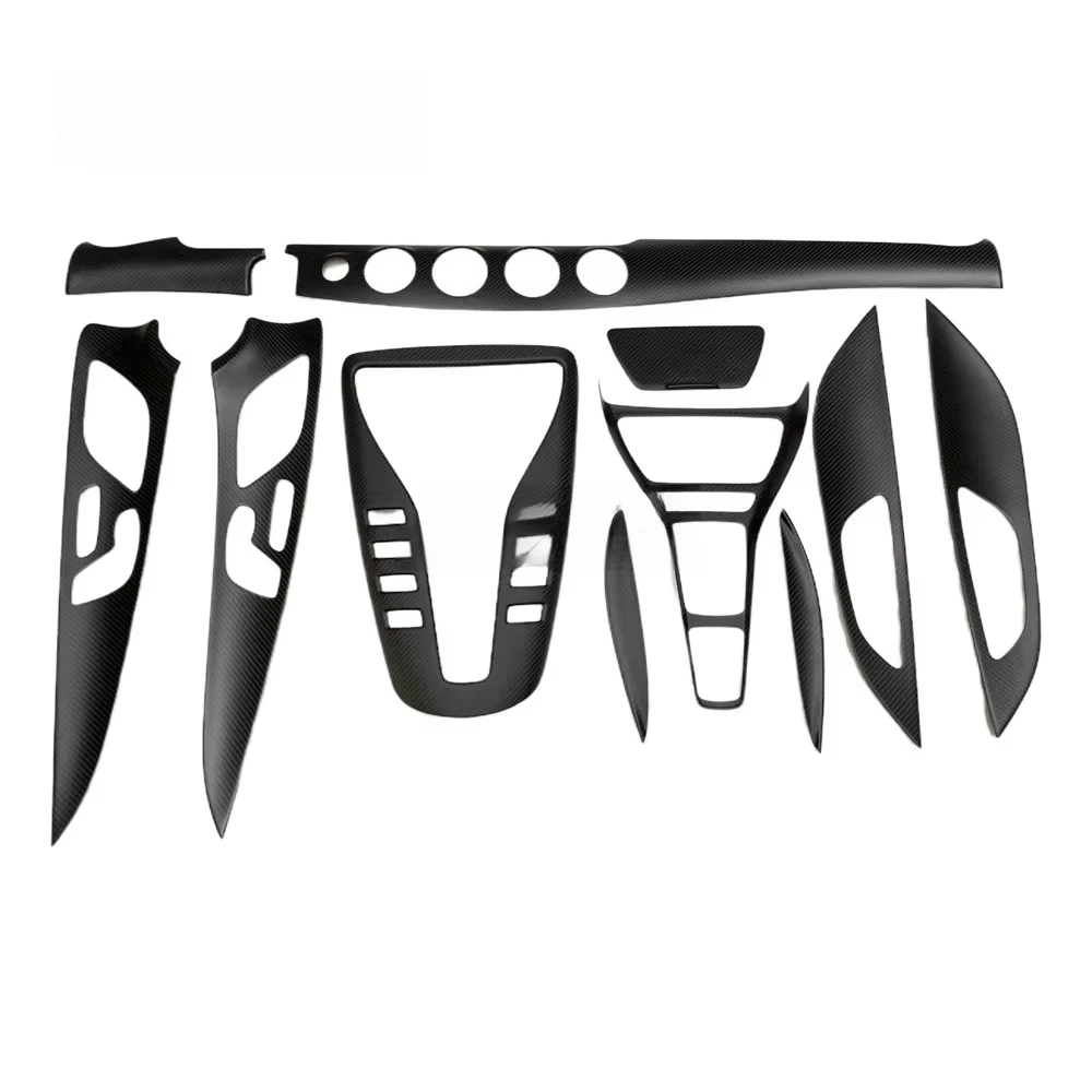 Matte Dry Carbon Fiber Interior Parts New Condition Car Door Cover  Console Panel